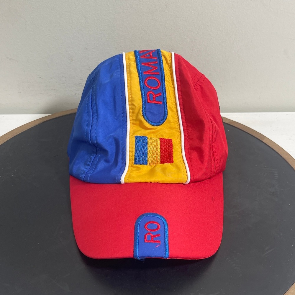 Romania Flag Embroidered Hat Cap Red Blue Yellow‎ "Romania" "RO" Biking 5 Panel